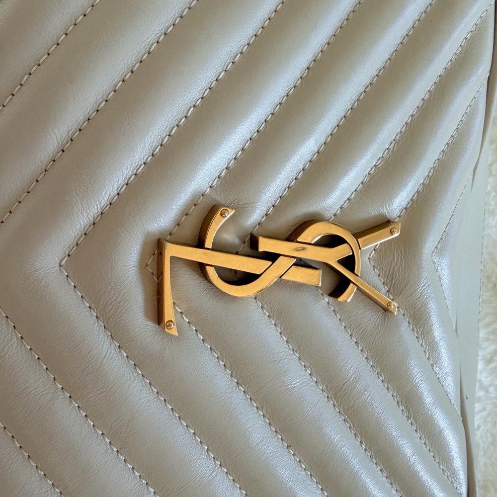 Saint Laurent Ivory Quilted Crossbody Bag - Picture 8 of 11